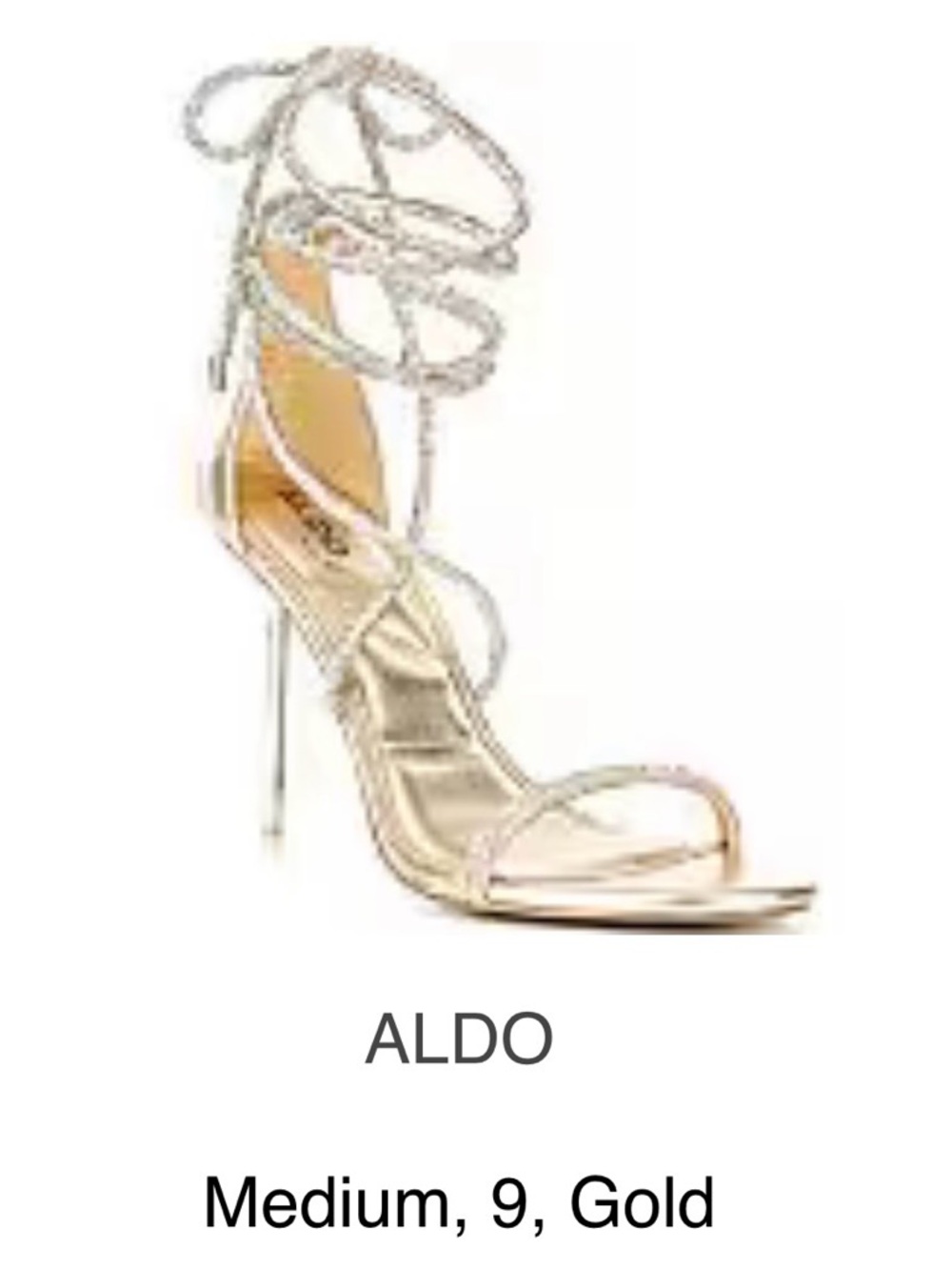 ALDO Gold Metallic Lace-Up Stiletto Sandal